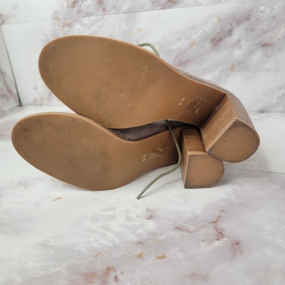 Jeffrey Campbell Cors Peep Toe Chunky Heel Tan Suede Bootie Women’s Size 9.5 - Picture 11 of 16
